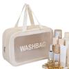 Women Men PU Toiletry Bag Portable Translucent Waterproof Makeup Cosmetic Bag Toiletry Organizer for Accessories