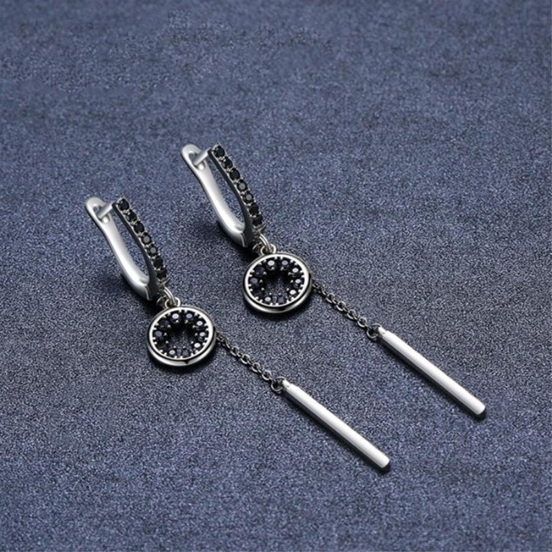 Geometric Tassel Pendant Earrings Long Hollow Circle Zircon Earrings Women Party Daily Fashion Jewelry