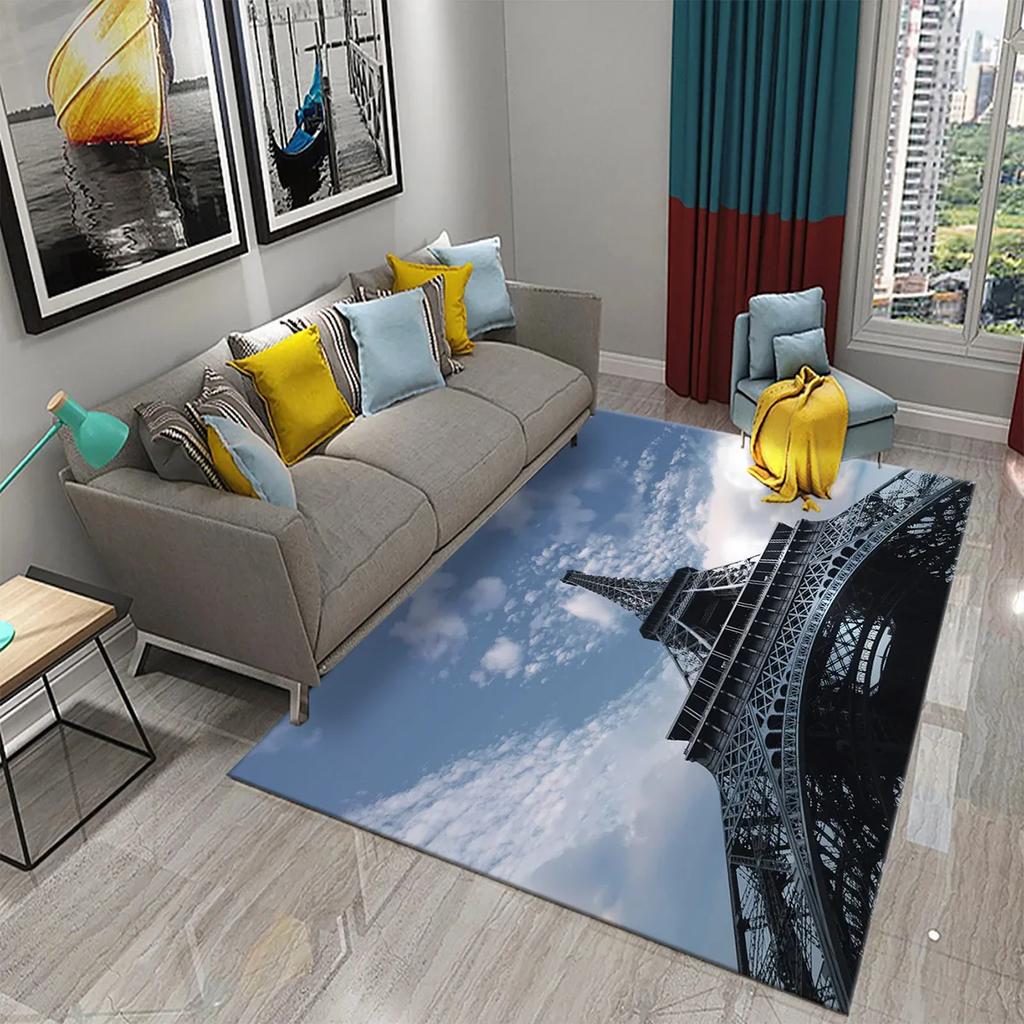 Eiffel Tower Rug Paris France Carpet World Famous Buildings Floor Carpets Bedroom Living Room Decor Area Rugs Door Mat Yoga Mats