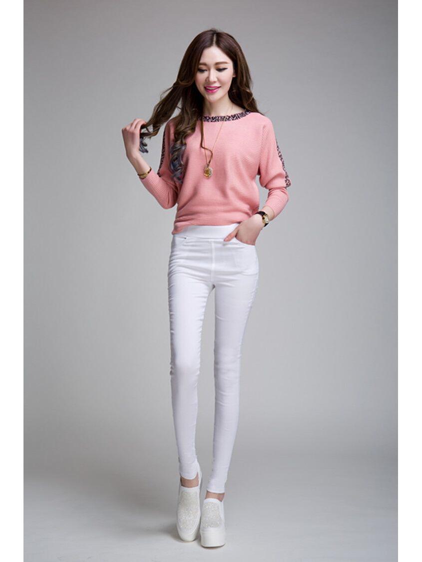 

Женские эластичные обтягивающие колготки 2024 года: Верхняя одежда весна/лето брюки-карандаш с карманами, большие размеры Magic Pants 3XL белый