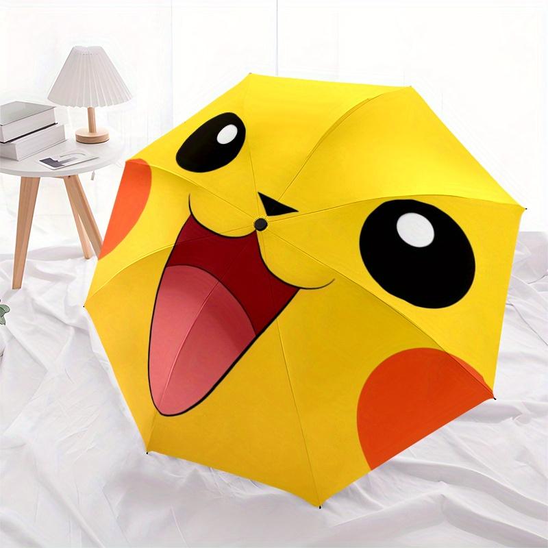 1pc Cute Pikachu Pattern Beautiful Looking Automatic Folding Umbrella, 3 Folding, 8 Pole Frame Design, Durable and Suitable for Travel and Daily