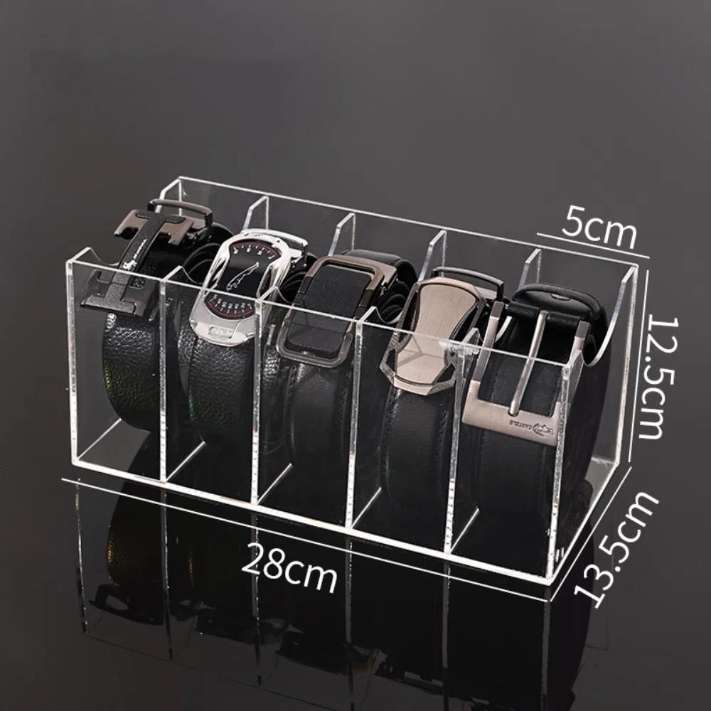New 3/5/7 Grid Belt Storage Holder Transparent Acrylic Display Case With Dividers Multi-grid Storage Boxes