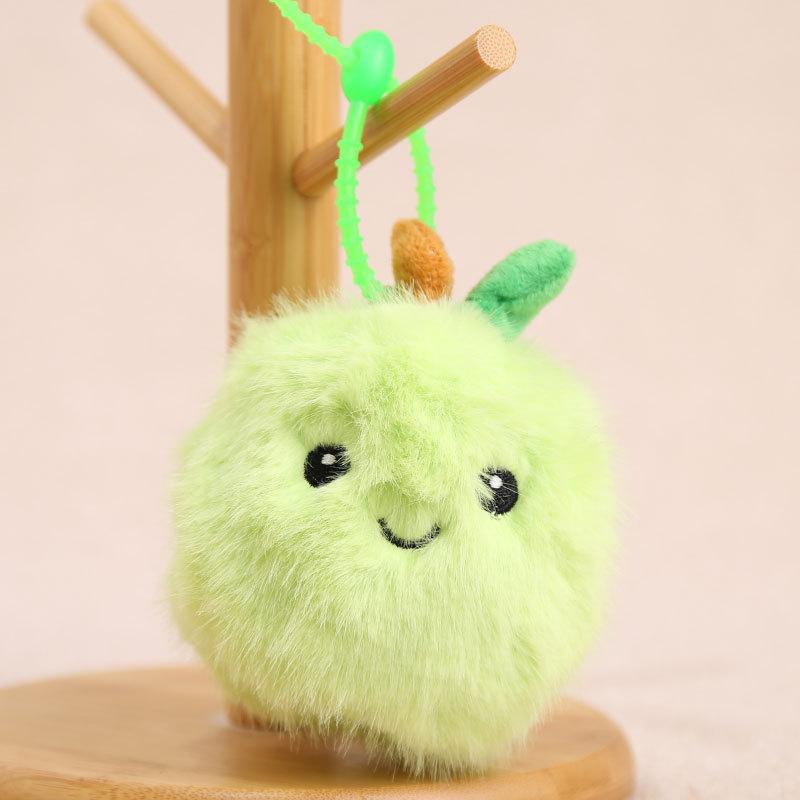 Plush Fruit Keychain With Smiley Face For Girls And Kids Cute Bag Charm Accessory