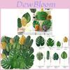 Summer Hawaiian Faux Tropical Leaf Set With 41 Pieces For Beach Party Home Decor