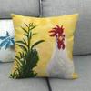 Retro Landhausstil Hahnenmuster Digitaldruck Kurzer Plüsch Kissenbezüge für Auto Sofa Büro Kissenbezug Haushaltswaren