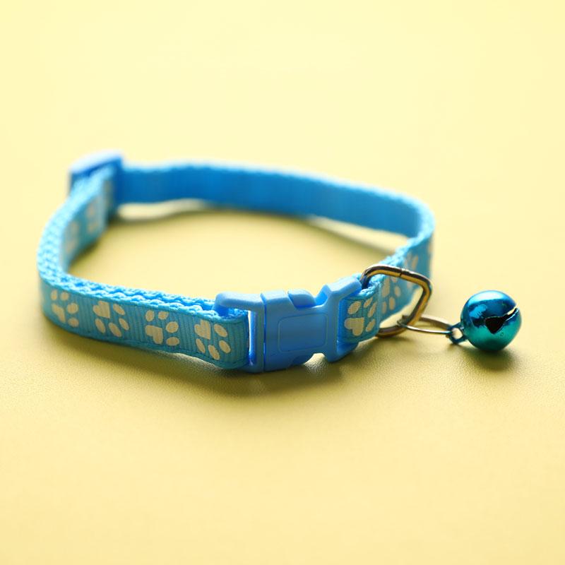 New Cute Bell Collar For Cats Dog Collar Funny Footprint Collars Leads Cat
