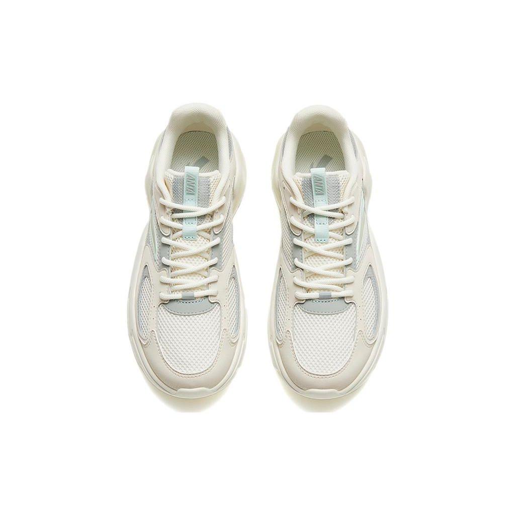 Anta Lifestyle Series Shock Absorbing Non-Slip Low-Top Sports Casual Shoes Women Sneaker White Green Gray 122328892-4