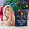 2D Plochý Akrylový Vzpomínkový Adventní Kalendář Policie 2025, 24 Dní Vánoční Odpočítávací Kalendář s 24 Dekoracemi s Policejní Tematikou, Vánoční Dárek pro Policii