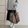 Korean Large Capacity lazy style leopard print single shoulder tote bag, new versatile commuting student bag