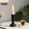 Candle Decor Vintage Taper Holder, Nostalgic Resin Candlestick Decorative Dining Table Holder Stand for Wedding Party Dinning Centerpiece French Style