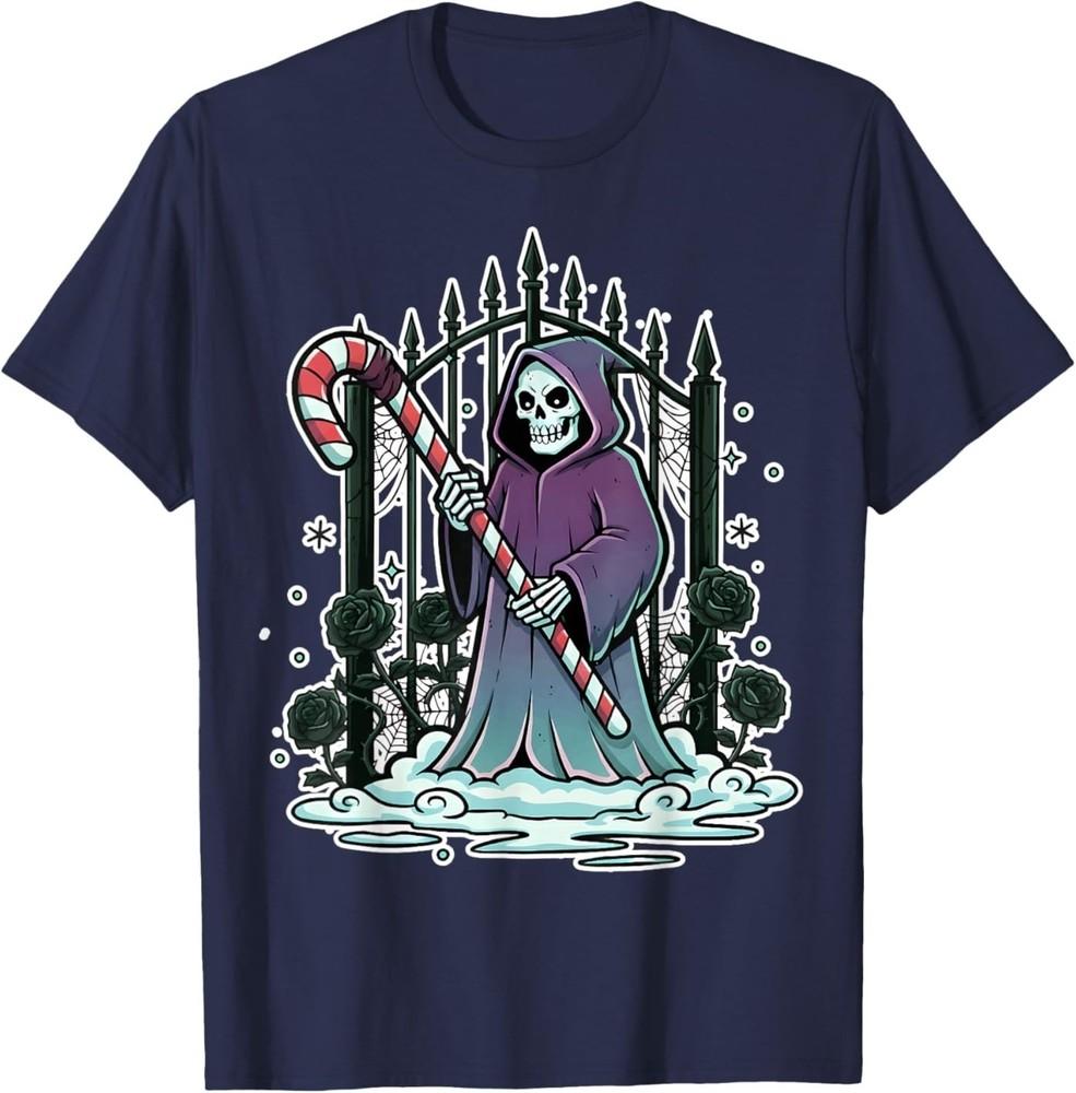Gothic Skeleton Creepy Goth Christmas Dark Xmas Humor Unisex T-Shirt M