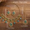 Rhinestone Inlaid Necklace Earrings Set Water Drop Pendant Women Jewelry Set  Bridal