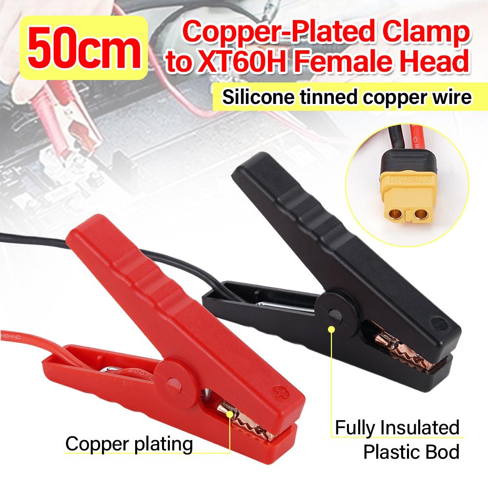 Universal 12V Alligator Clip to T Plug/XT60H Female Plug Connector 14AWG Cable for Car Battery Charger Spare Part DIY Accessory