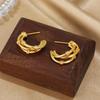 Designer Style Aesthetic Multi Layer C Shape Hoop Earrings Waterproof Zircon Ear Buckles Bridesmaid Gift Everyday Jewelry Joias