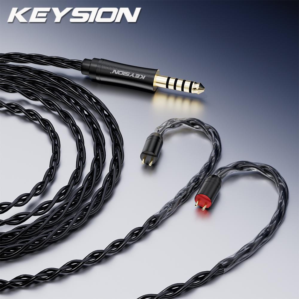 

KEYSION 0.78mm 2Pin 8 Core Upgraded HIFI Upgraded Earphone Cable 3.5mm/4.4mm balance Single Crystal Copper DIY Headphones Cable
