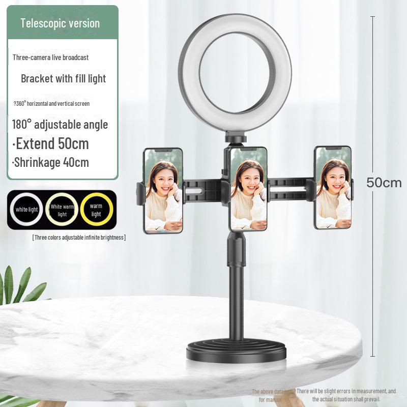 Regulowany wielofunkcyjny stojak na telefon na stolik nocny lub biurko, idealny do transmisji na żywo i fotografii.