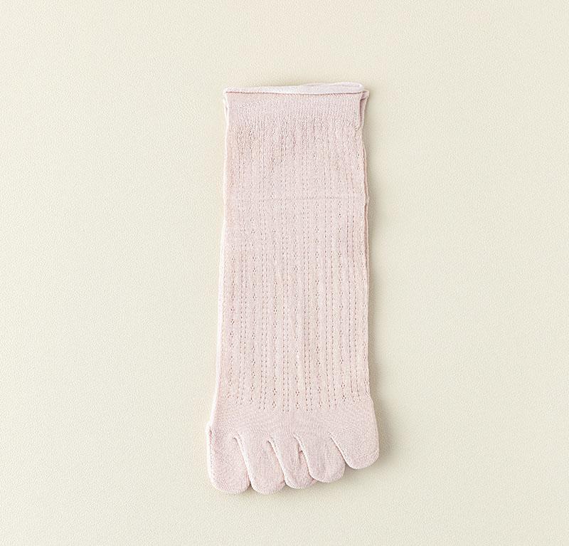 INS Summer Thin Five Finger Socks For Women Breathable Hollow Mesh Ankle Socks Solid Color Cotton Socks Female Split Toe Socks
