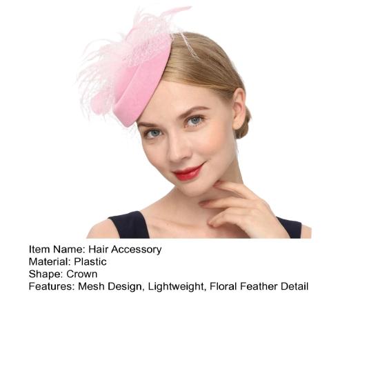 Hair Accessories Mesh Floral Feather Design Headdress Lightweight Breathable Tulle Wedding Reception Bridal Veil