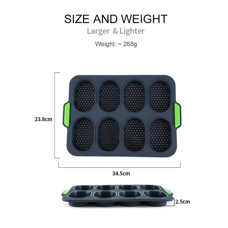 

8 Grids DIY Silicone Hamburger Bread Mold Good Flexibility Practical French Heat Resistant Bread Mold Baking Pastry Kitchen Tool чёрный