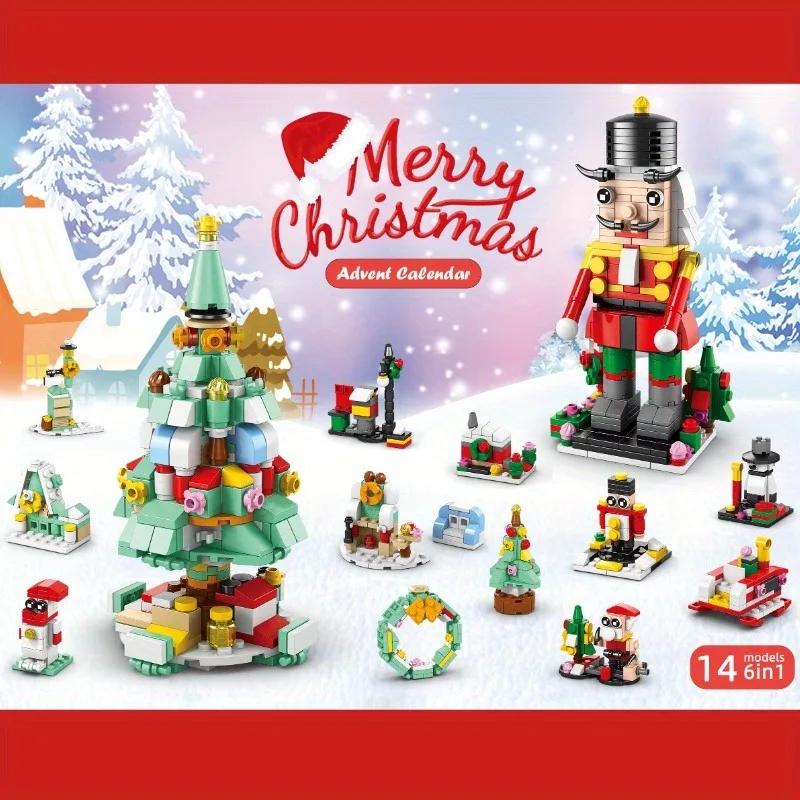 24Years Christmas Building Block Toy Blind Box Set Xmas Advent Calendar Bricks DIY Educational Toys Kit Gift For Kids Adults