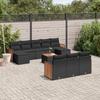 VidaXL Garden Lounge Set with Cushions 11 Pcs, Patio Sofas, Furniture Set, Outdoor Terrace Furniture, Black 3260501