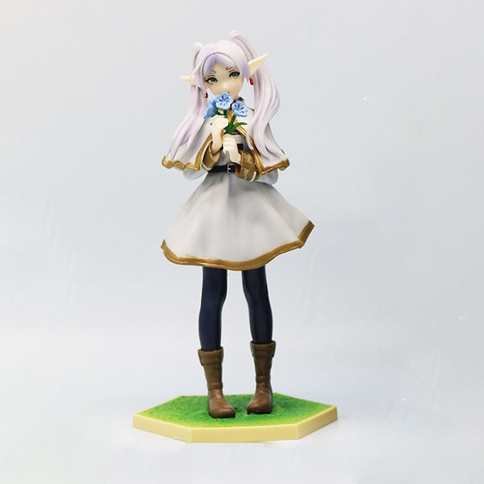 2PCS Anime Beyond Journey's End Read Book Sitting Take Flowers Stand Action Figures Frieren Noodle Stopper Collection Toy Gift