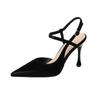 6188-3 Sexy One-word Single Shoes with Bag Head and Thin Heels, New Summer Empty Pointed Single Shoes, Pedicure High Heels