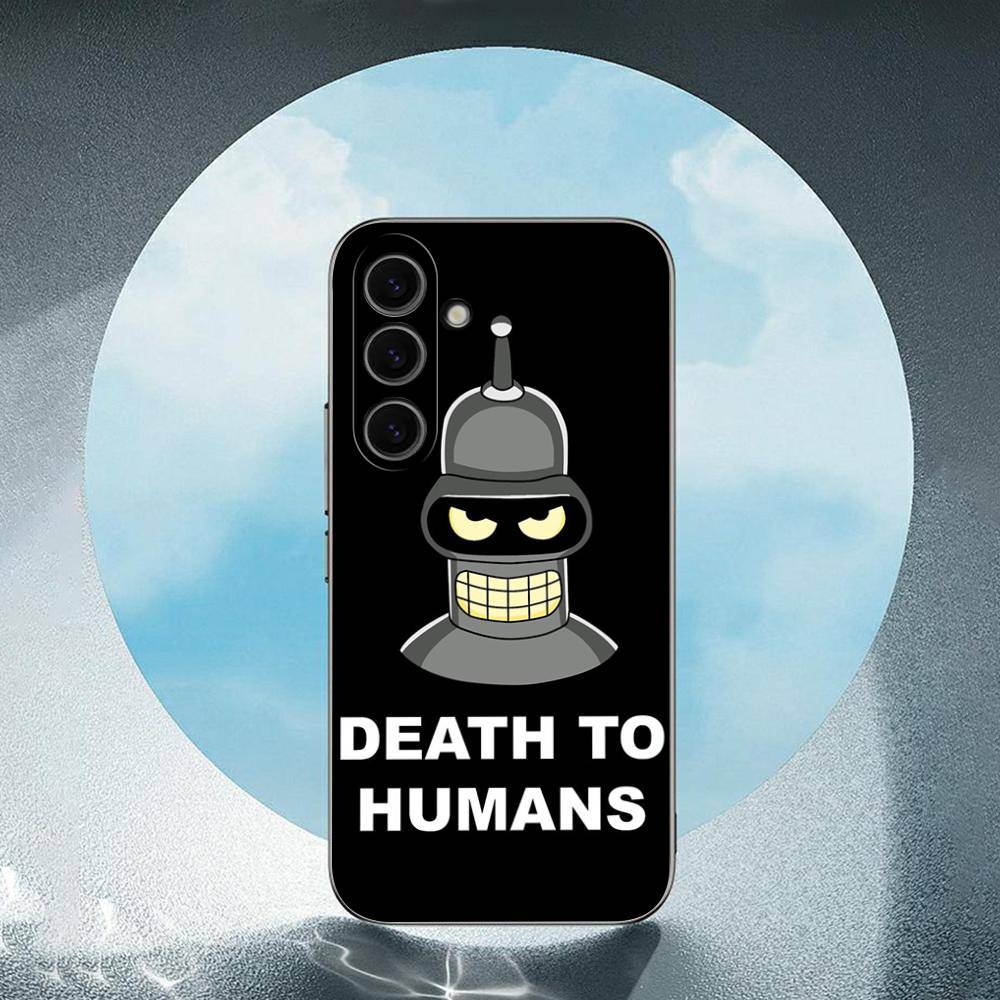 Cute Futuramas For Kid For Samsung Galaxy S25 S24 S23 Ultra S22 S21 Plus S20 Black Soft Silicone Protective Case