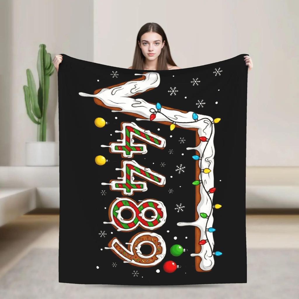 Six Seven  Funny Italian Brainrot Super Warm Plush Throw Blanket for Sofa Bed Home Decor Soft Flannel Blanket Cover