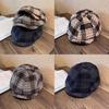 Classic Plaid Blend Womens Newsboy Cap With Warm Breathable Fabric For Fall Winter Style