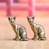 Vintage Animal Figurines Model Lucky Home Decorations Crafts Accessories Solid Brass Hairless Cat Small Statue Desktop Ornaments