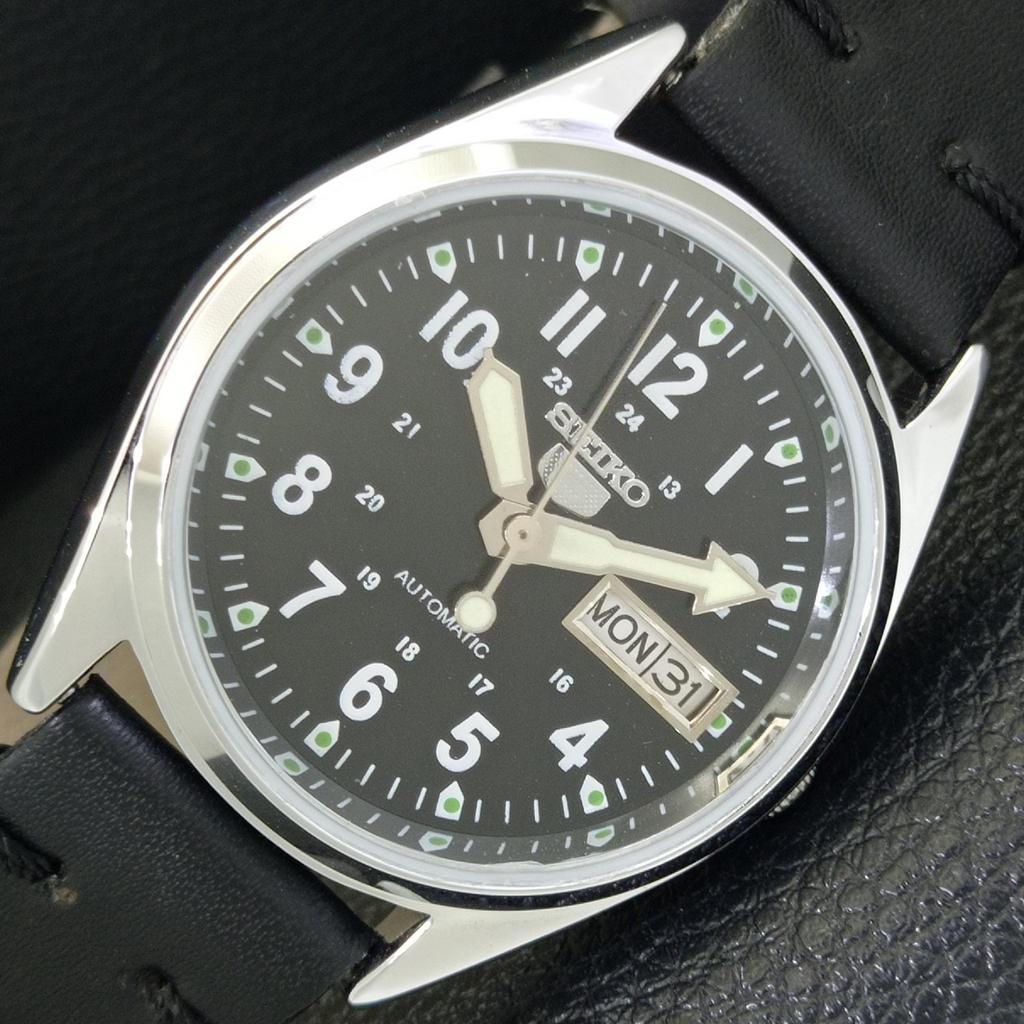 

SEIKO 5 AUTOMATIC 6309A VINTAGE REFURBISHED JAPAN MENS BLACK WATCH a441692-1 Sk-a441692