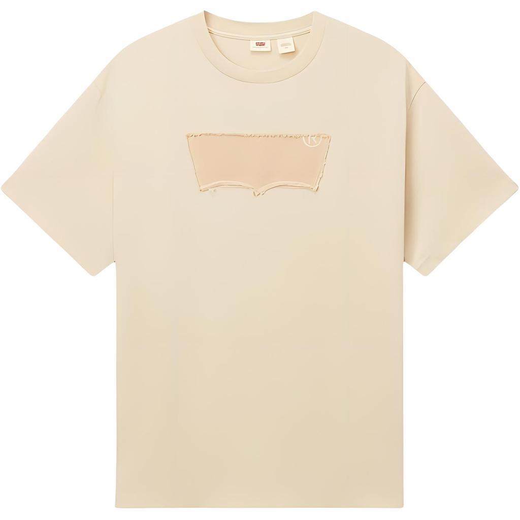 Levis Simple Casual Soft Loose Ribbed Crew Neck Short Sleeve T-Shirt Men Tops Light-Brown 004IS-0001