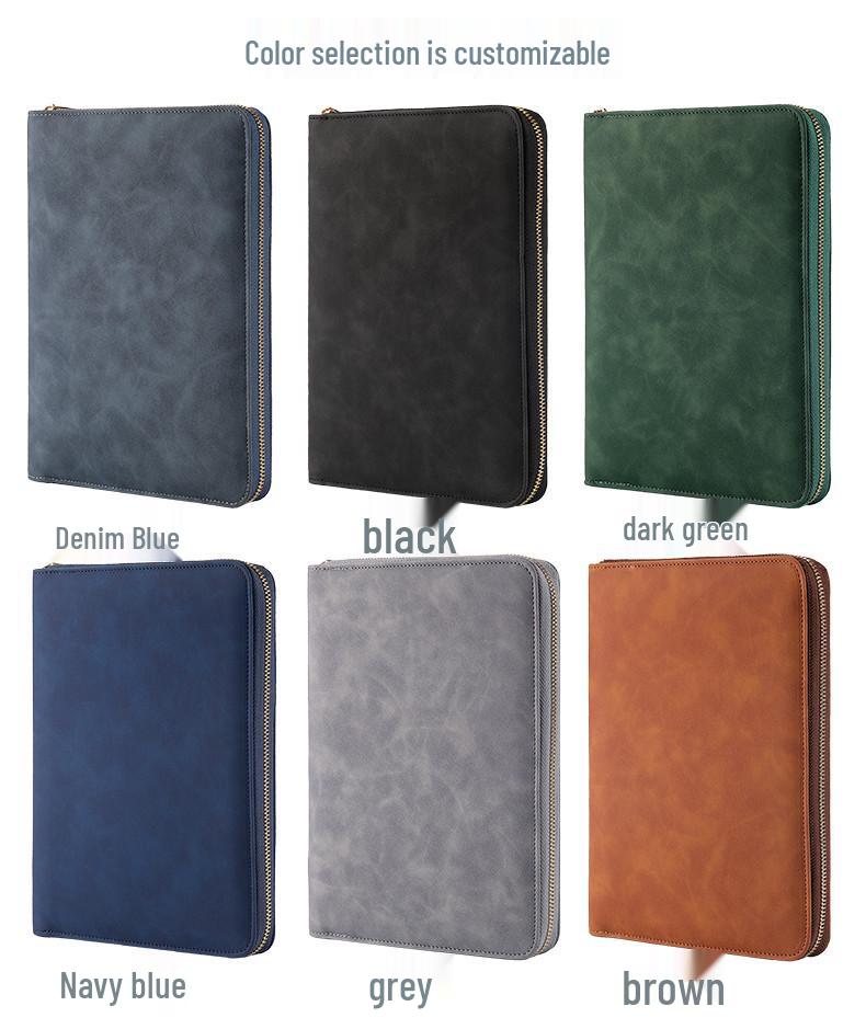 Custom Business Notebook with Zipper Bag - Multifunctional A6/B5 Notepad & Manager Folder