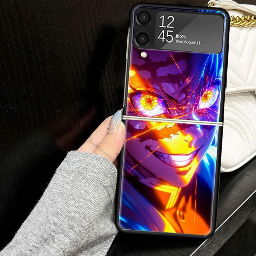 Demon Slayer Shinazugawa Sanemi Case for Samsung Galaxy Z Flip7 Flip6 Flip5 Flip4 Flip3 5G Hard Phone Shell Z Flip 7 6 5 4 3 Bla