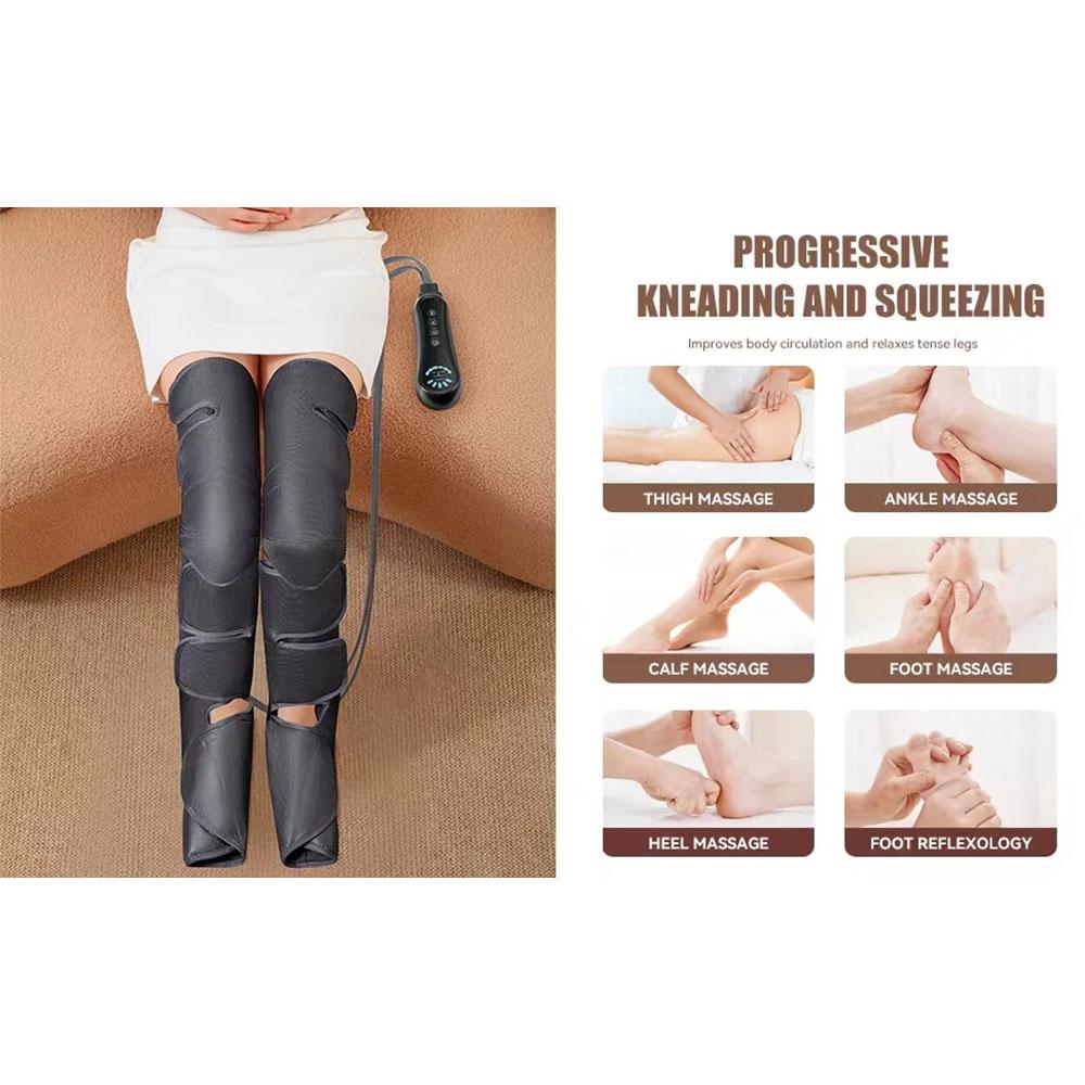 Air Compression Leg Massager Foot Calf Machine Blood Circulation Relaxation Instrument Long Airbag Vibration Heating Knee Tool