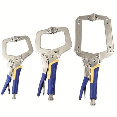 Pince étau réglable en C, 1 pièce – Grande pince de verrouillage avec poignée en caoutchouc, outil de serrage polyvalent et durable de qualité industrielle pour artisans