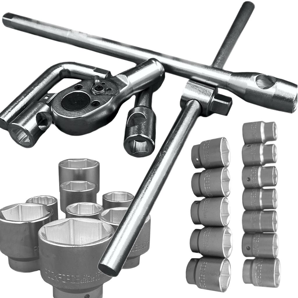 Set of Socket Wrenches, Ratchet Sockets, 26 Pieces