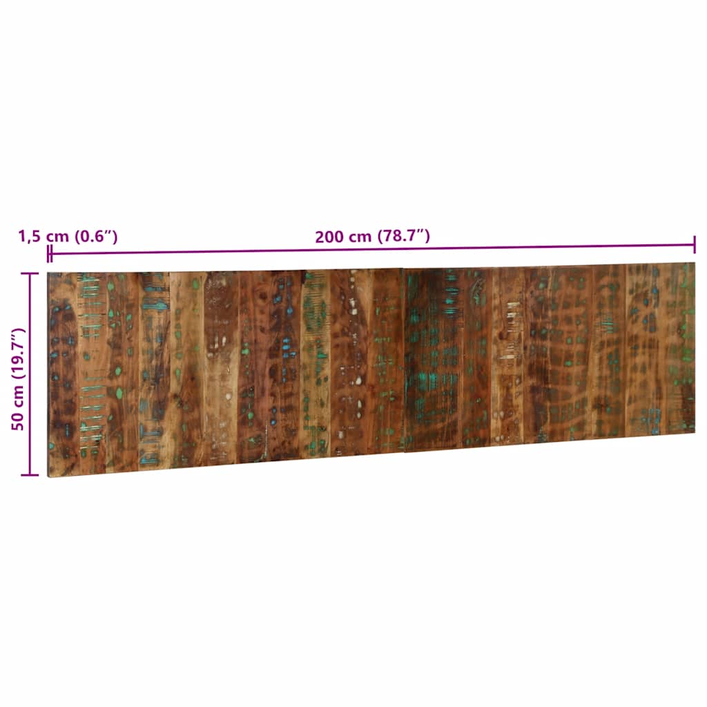 Headboard Multicolor 200 cm Solid Wood Reclaimed Wood