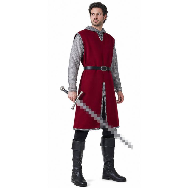 Medieval Knight Costume Cosplay Suit With Polyester Fabric For Halloween And Streetwear Enthusiasts