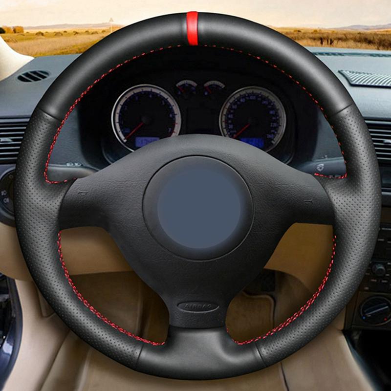 ize Car Steering Wheel Covers Braid Leather For Volkswagen VW Golf 4 Passat B5 1996-2003 Seat Leon 1999-2004 Polo