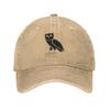 October's Very Own Drake's Owl Washed Denim Baseball Caps Snapback Baseball Hats Breathable Casquette Outdoor for Unisex And Women
