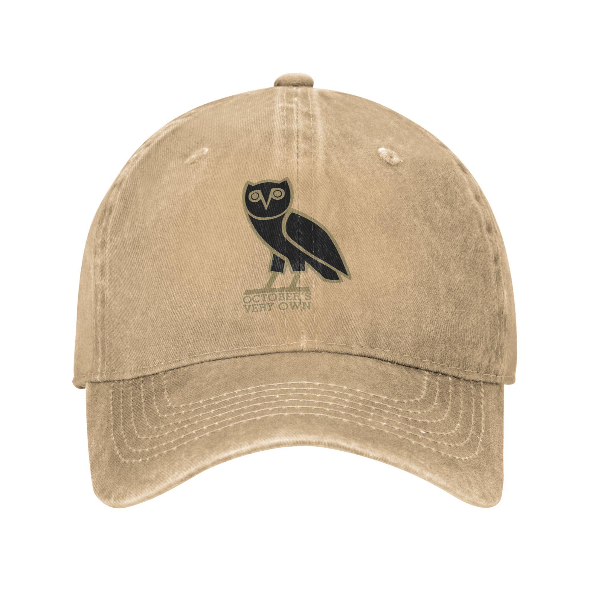 

October s Very Own Drake s Owl Washed Denim Baseball Caps Snapback Baseball Hats Breathable Casquette Outdoor for Unisex And Women One Size
