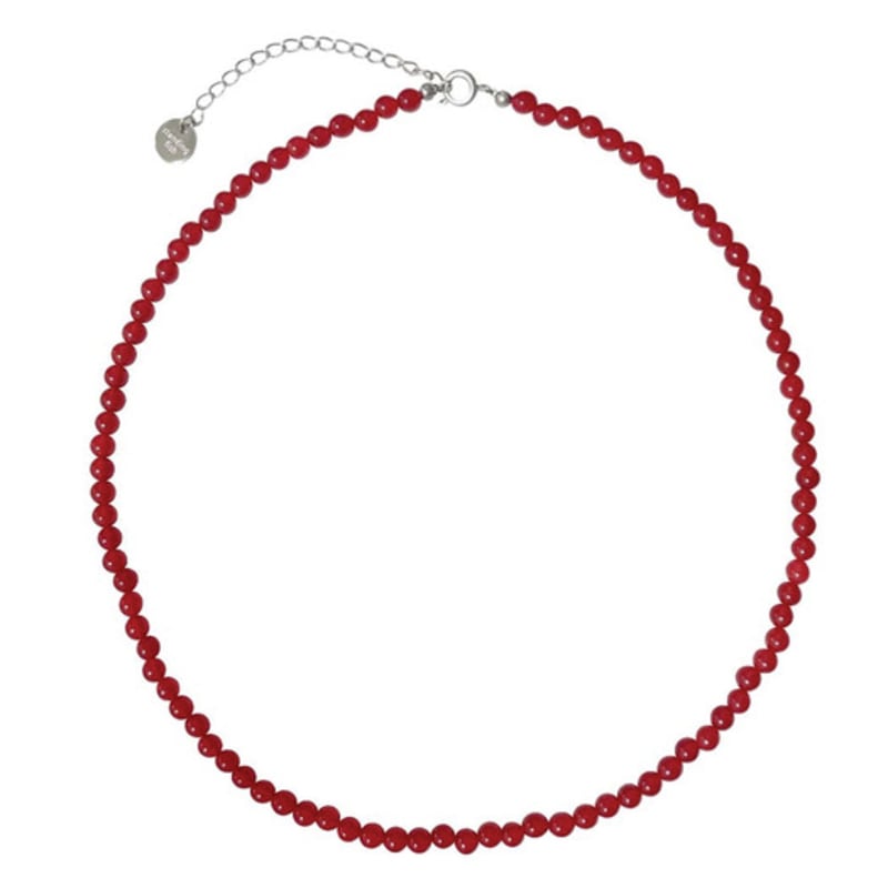 standingfish red jade necklace(4mm)