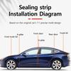 Tira de Sellado Aislante de Sonido para Coche Para Tesla Model Y/3 Reducción de Ruido Aislamiento Acústico Prevención de Polvo Tira de Sellado de Modificación