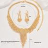 New 2pcs Set Luxury Shiny Full of Rhinestone Heart Pendant Tassel Necklace Drop Earring Set for Women Bride Wedding Jewelry Sets
