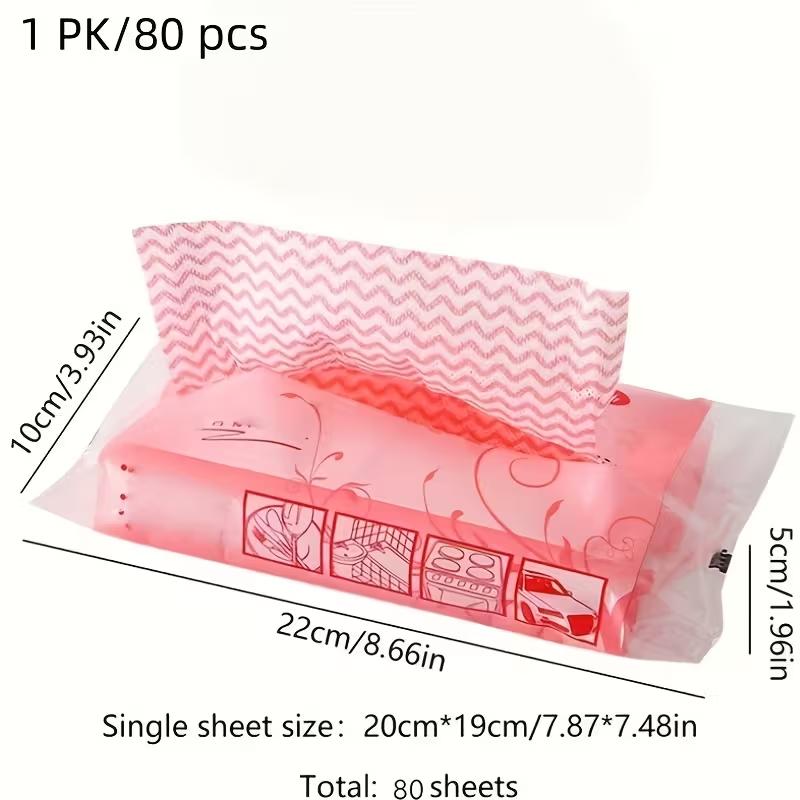 1pack Disposable Non Woven Fabric Rags Portable Pink Disposable Dishcloth Pull Out Oil Proof Cleaning Cloth Kitchen Accessories