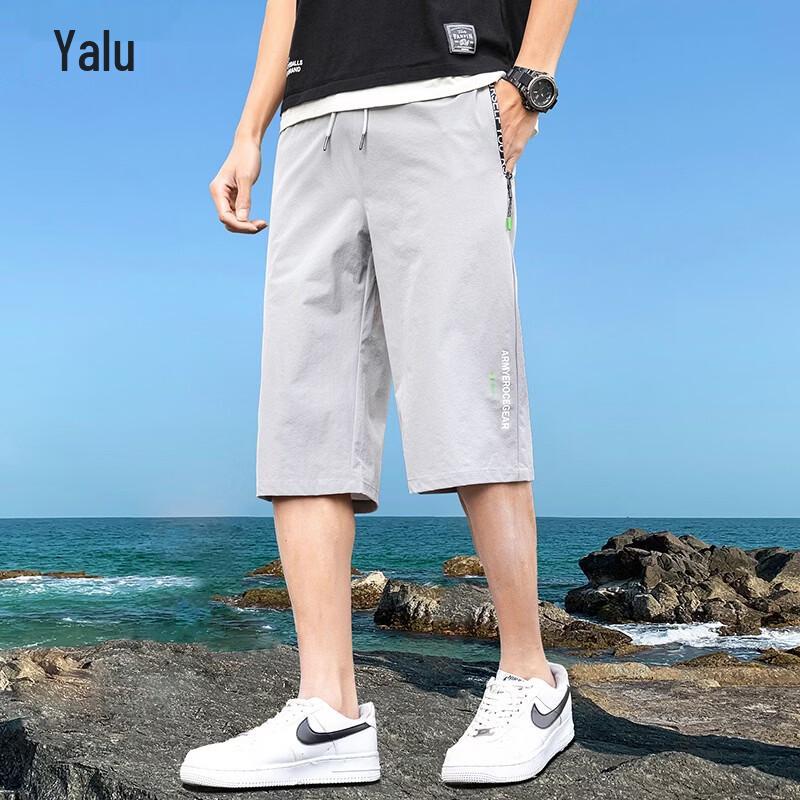 Yalu Men's Ice Silk Capri Sport Shorts
