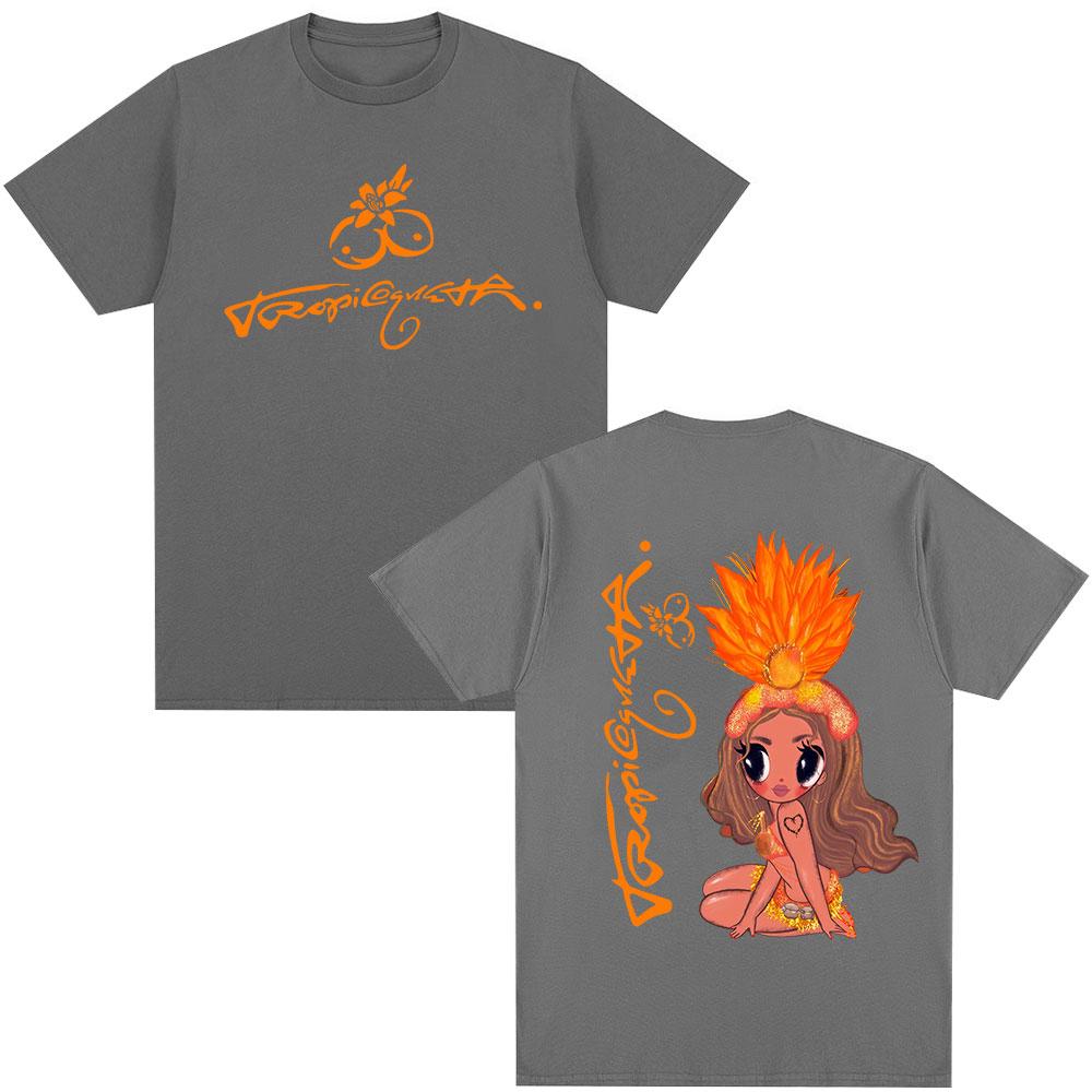 Karol G Tropicoqueta 2025 Album Tshirt Unisex Women Clothing Fashion High Quality Tshirts Cute Kawaii Casual Cotton Tee Shirts