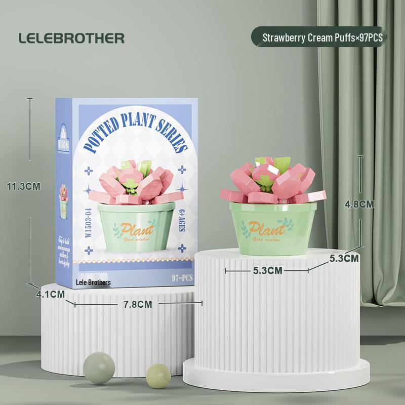 Compatible LEGO Flower Basket & Succulent Building Kit - Educational Toy & Valentine's Teacher Gift